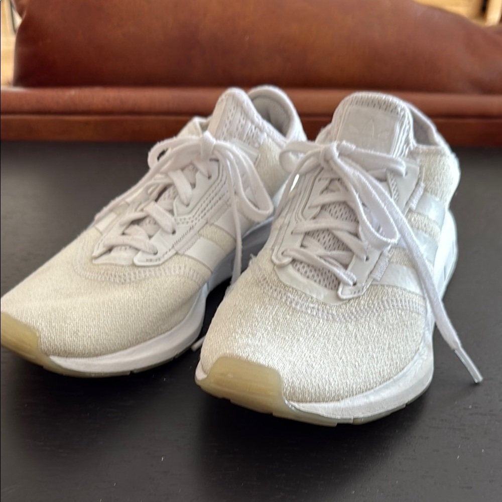 Adidas White Lace-Up Sneakers